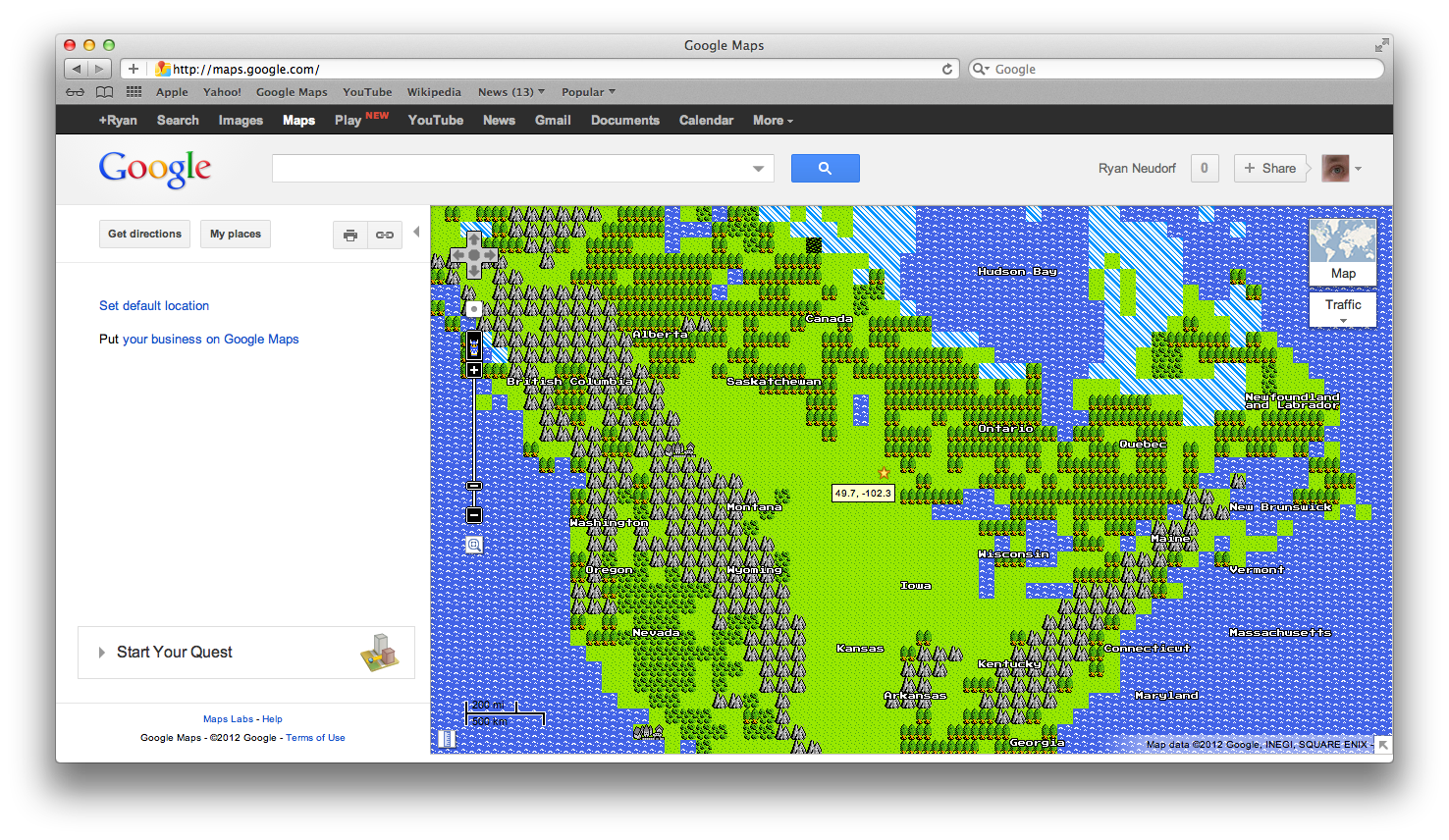 8-bit Google Maps – ohryan.ca